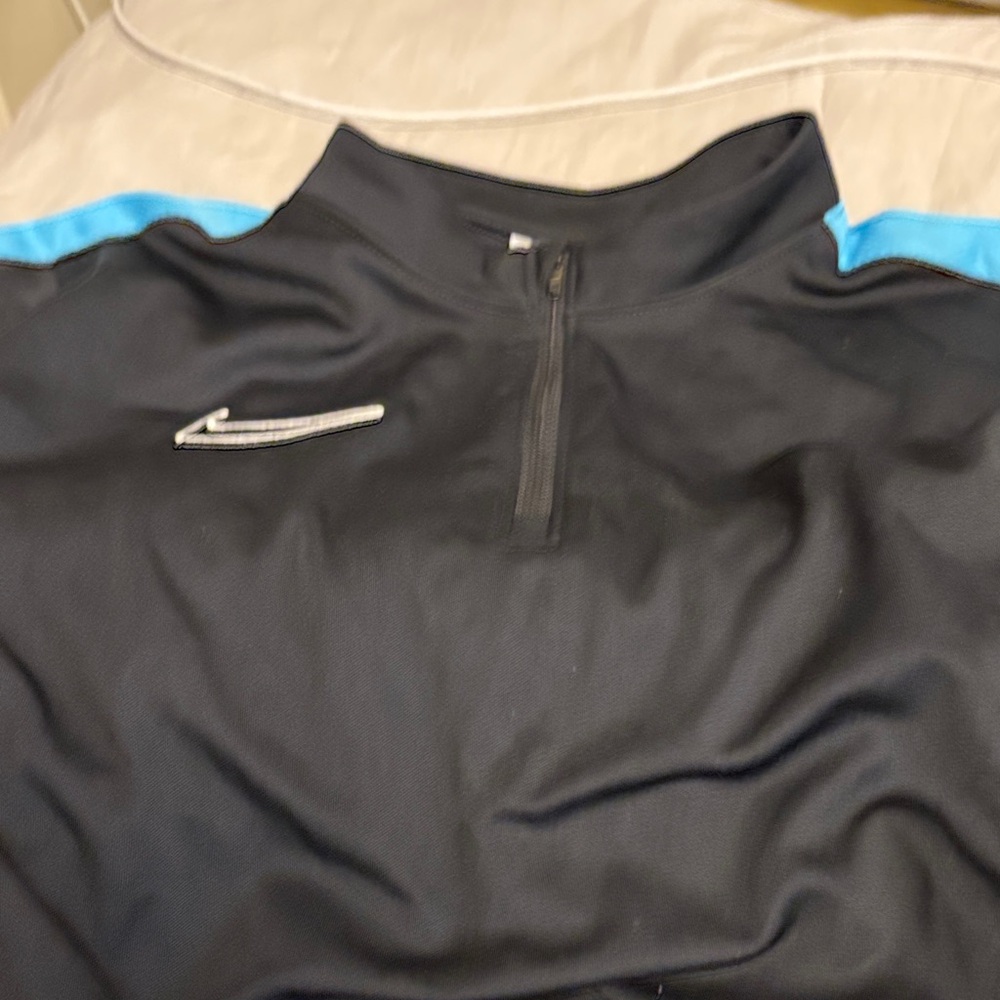 Nike Black and Blue Quarter-Zip Pullover